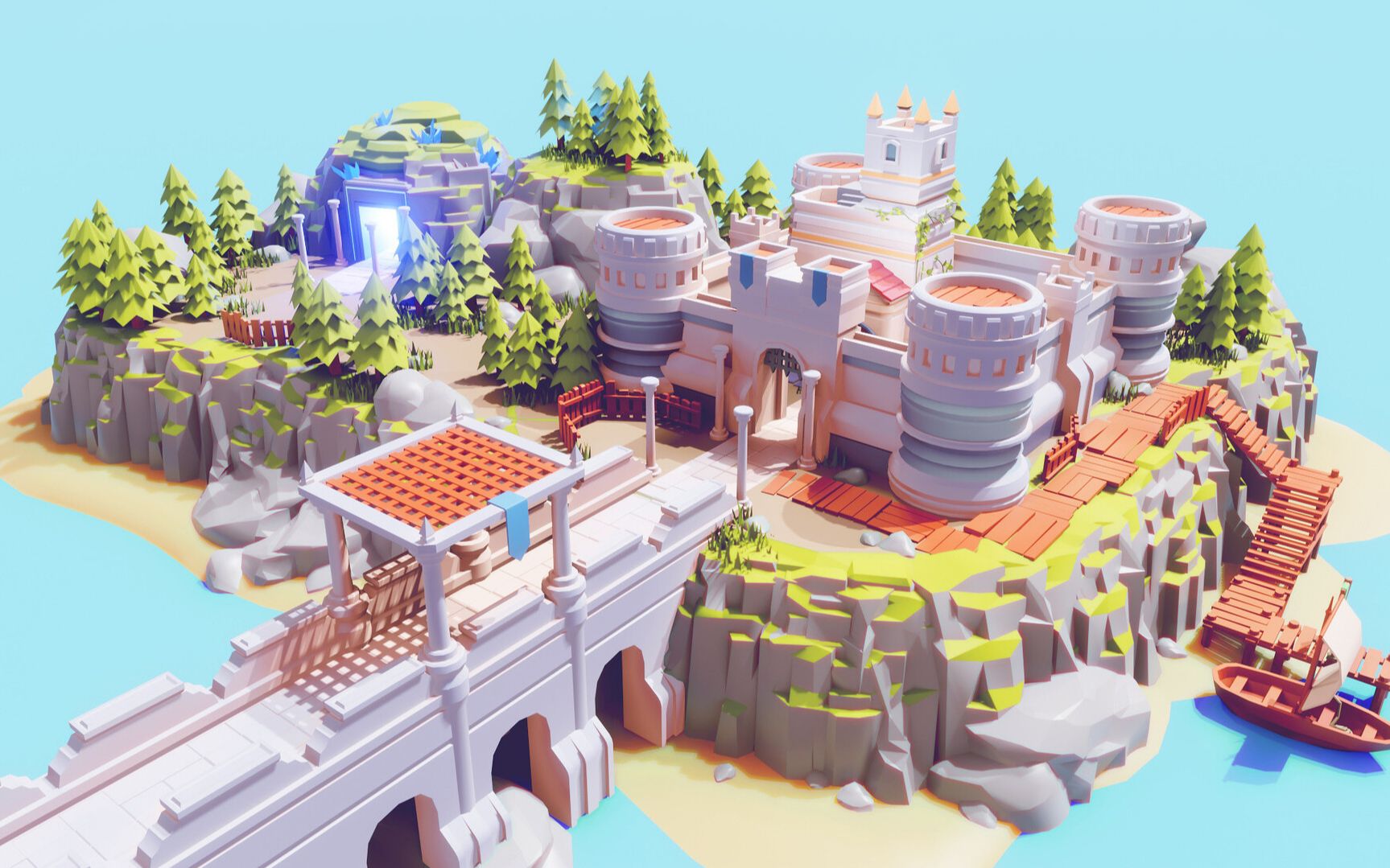 次时代大型场景建模,动漫游戏场景模型制作,3dmax游戏建模教学_哔哩