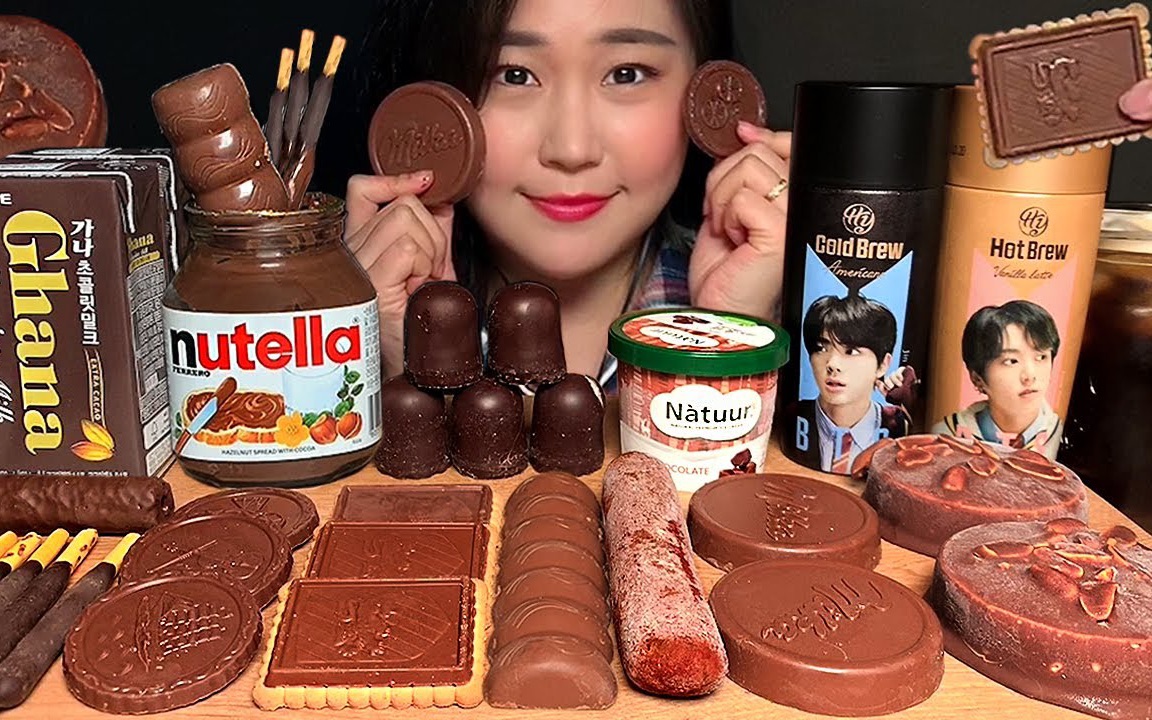 【yura】吃播 巧克力特辑(生巧&巧克力能量棒&饼干&pocky&nutella加