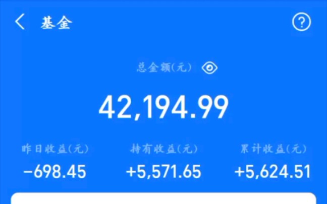昨日支付宝基金收益700元太难了
