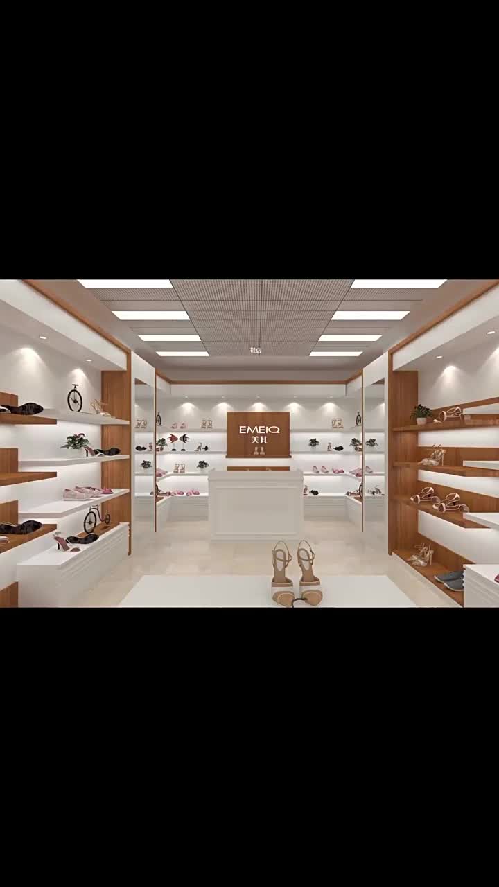 鞋店鞋架子包包展示架服装店落地带灯鞋柜商场店铺定 做男女鞋架