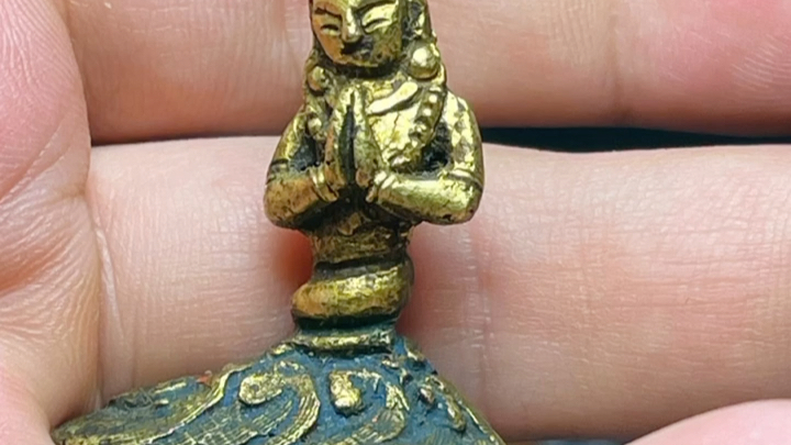 藏传 小寸佛 铜鎏金