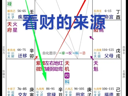 兄弟宫是存款位可以看一下谁进了兄弟谁就是财的来源.财帛宫禄入官禄宫,这是工作现金缘好的含义比较上班或者做小生意不容易被欠薪或赊账,转入兄弟...