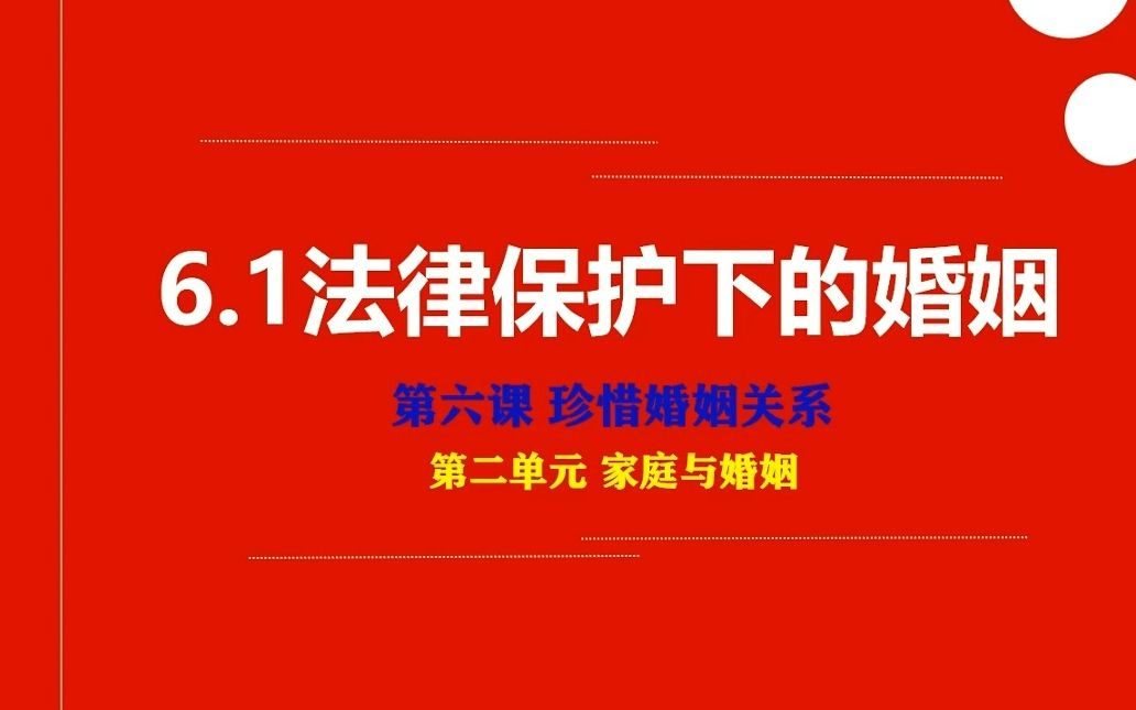 6.1 法律保护下的婚姻 20221203 孙仲伯哔哩哔哩bilibili