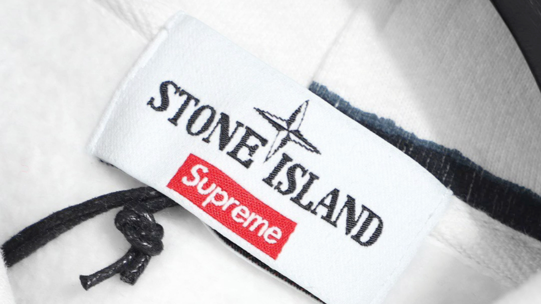 supreme石头岛联名款扭曲条纹连帽卫衣男女同款