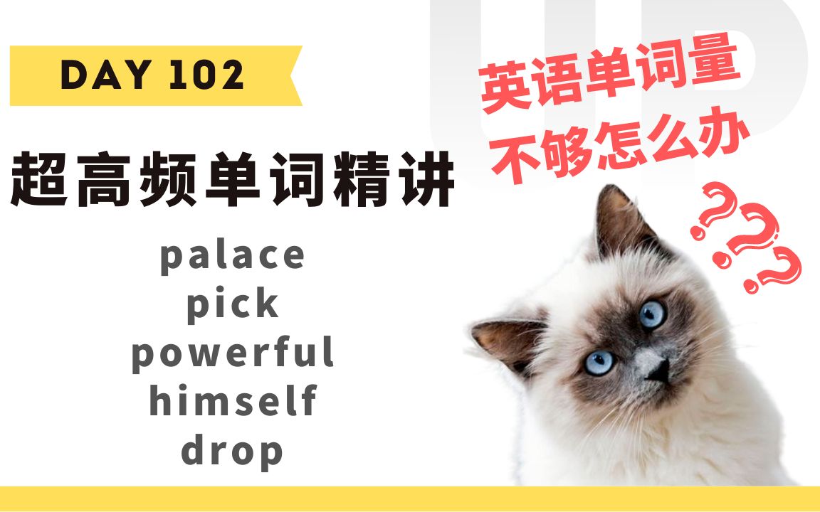 【学英语】十分钟掌握必背单词Day 102:palace, pick, powerful, himself, drop哔哩哔哩bilibili