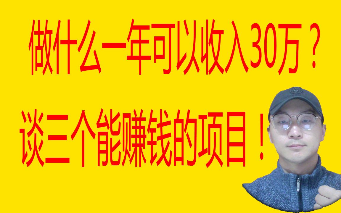 做什么一年可以收入30万?谈3个能年入30万以上的赚钱项目!哔哩哔哩bilibili