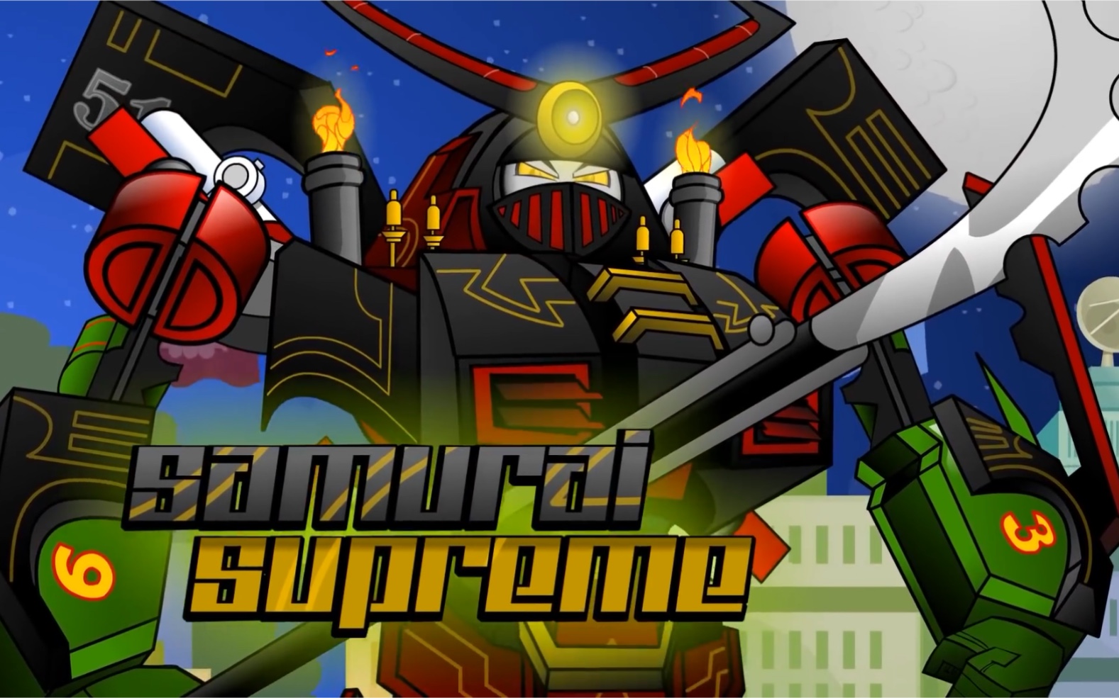 [图]动画片《托马斯变形金刚：武士托天柱 vs 大力神》Trainsformers | Opthomas Supreme，Samurai Supreme