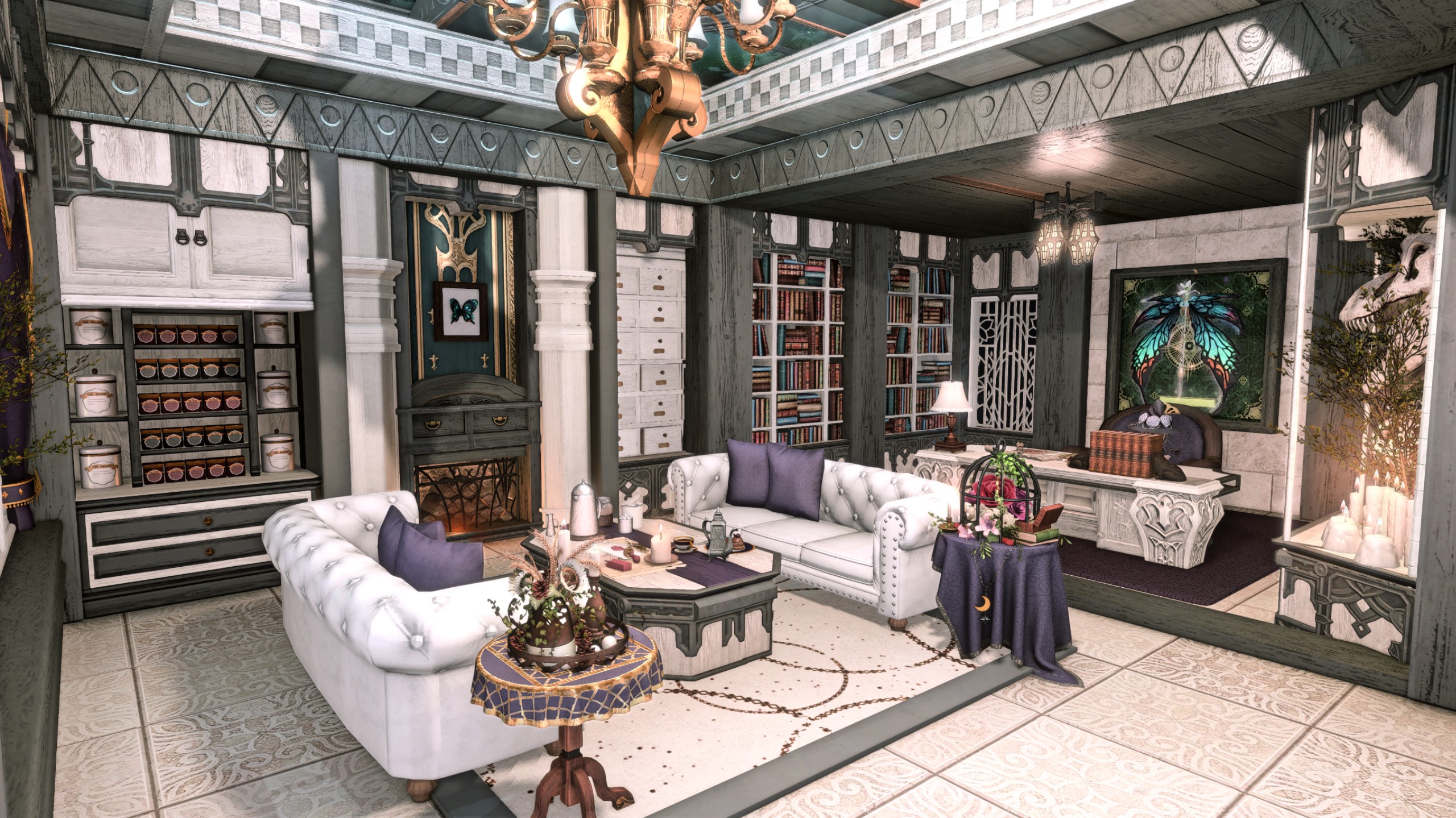 白紫色哥特夜景住宅m房