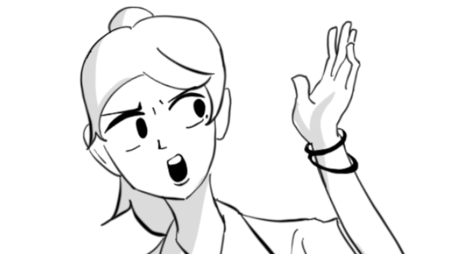 临摹了张鼻猪"高级韩语教学"的西八女孩