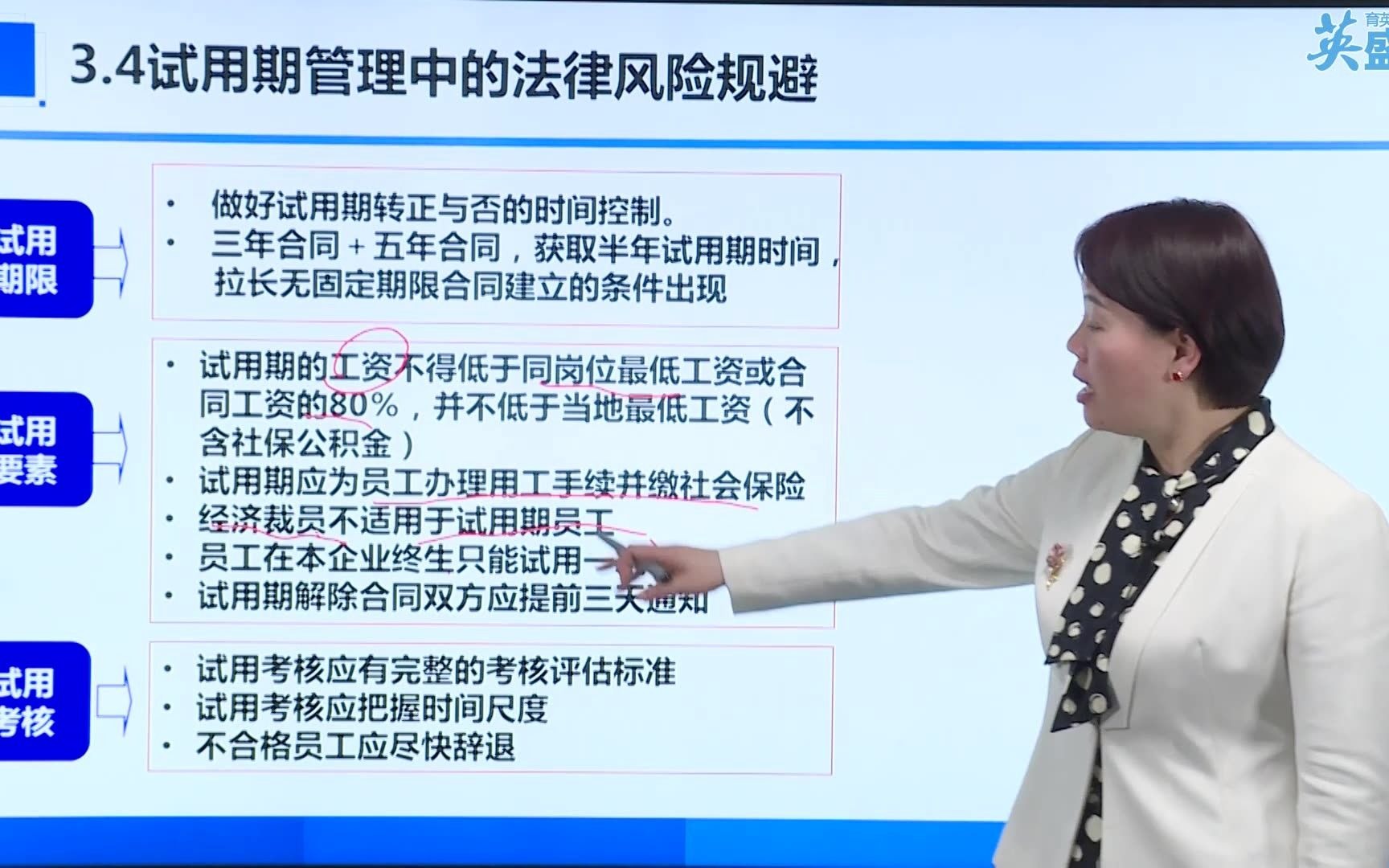 [图]HR劳动合同用工风险：如何在试用期内规避用人风险?试用期法律规定 试用期法律知识 人力资源管理课程 人力资源开发与管理培训 在线培训课程