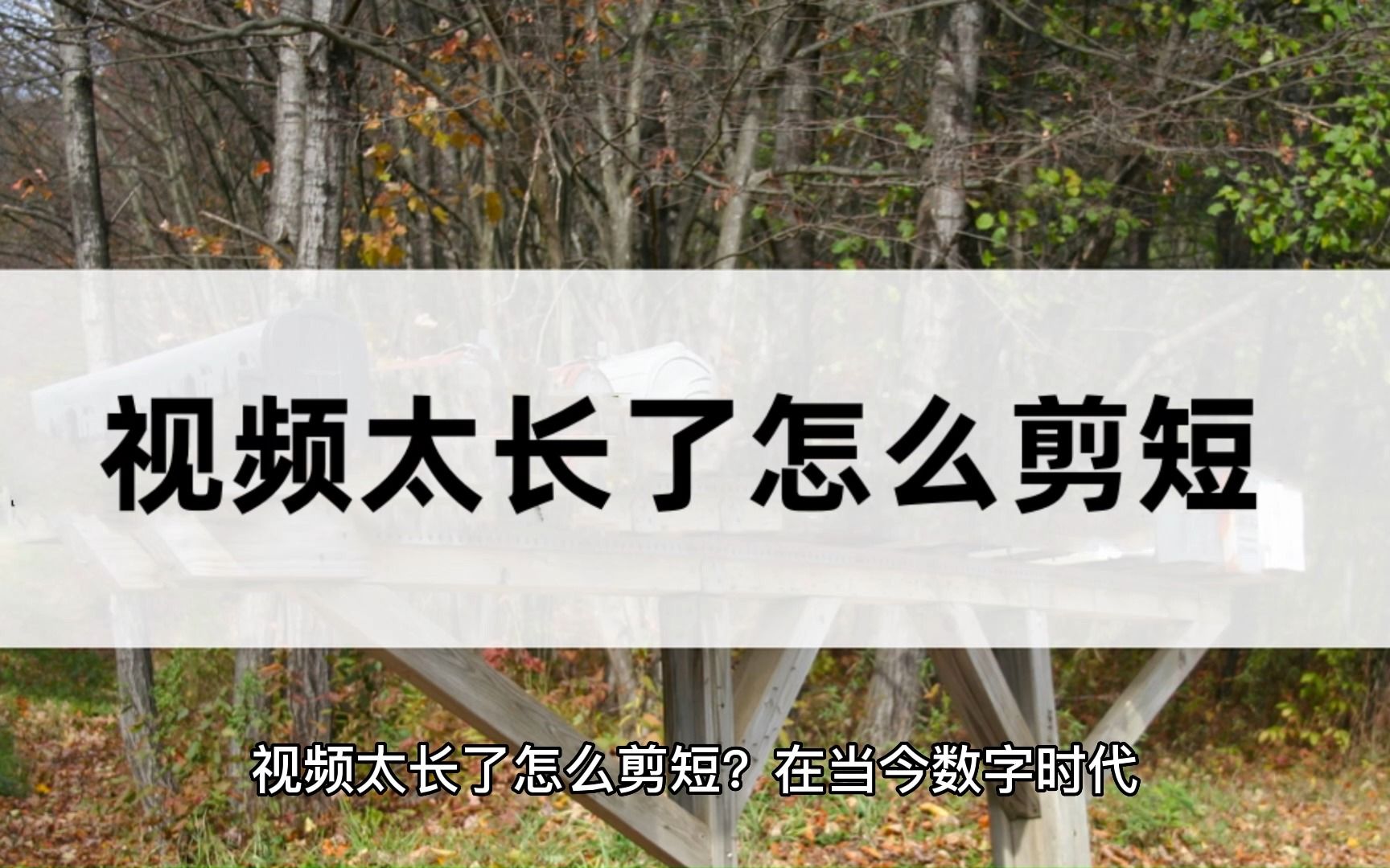 视频太长了怎么剪短?学会这招就能轻松解决 (1)哔哩哔哩bilibili