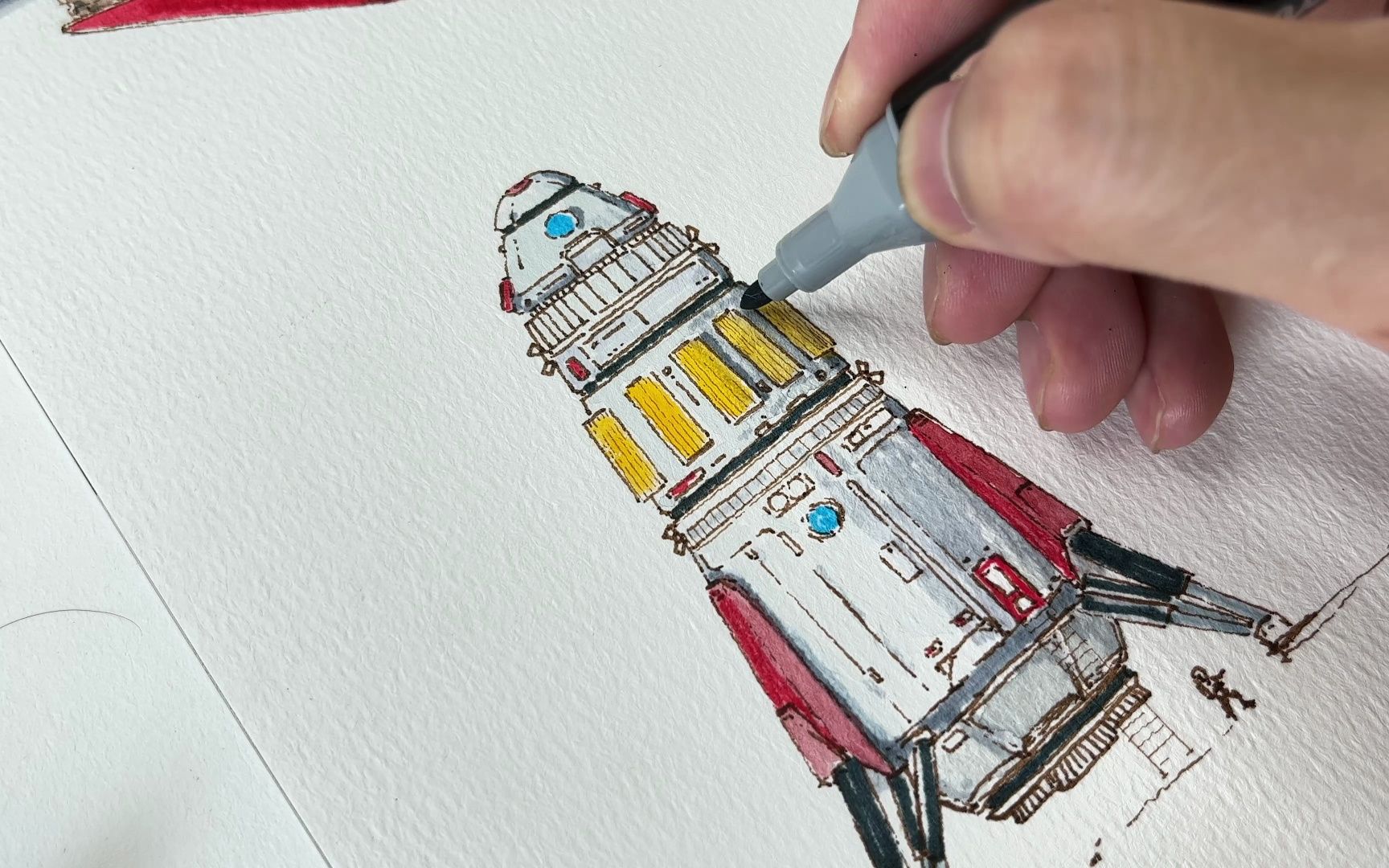 科幻水彩21 | 腾黄级火星载人登陆飞船