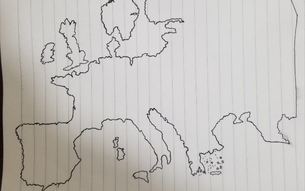 欧洲地图高清手绘图片