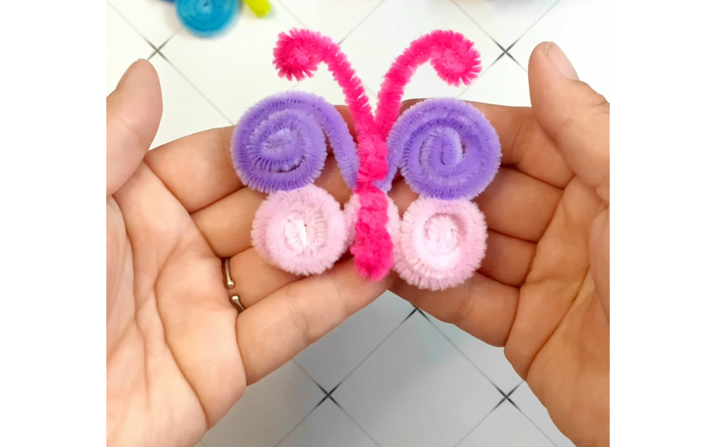 三根扭扭棒,做一只毛茸茸小蝴蝶～漂亮又简单