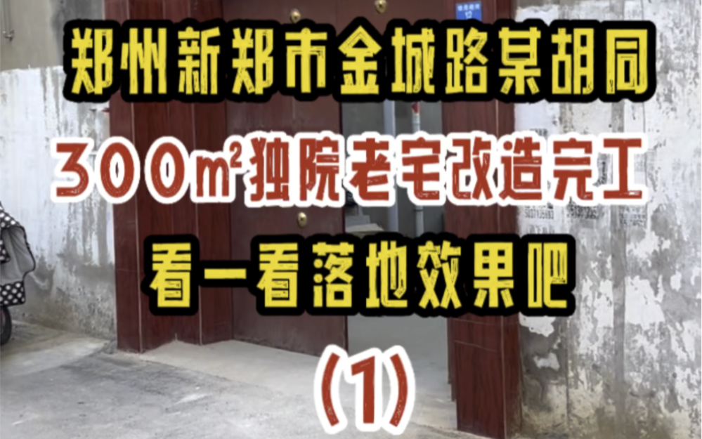 郑州新郑市金城路某胡同,300㎡独院老宅改造完工啦,看一看落地效果实拍(1)哔哩哔哩bilibili