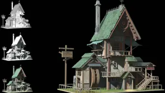 【3dmax建模】零基础模型建模“小房子”3D游戏场景建模