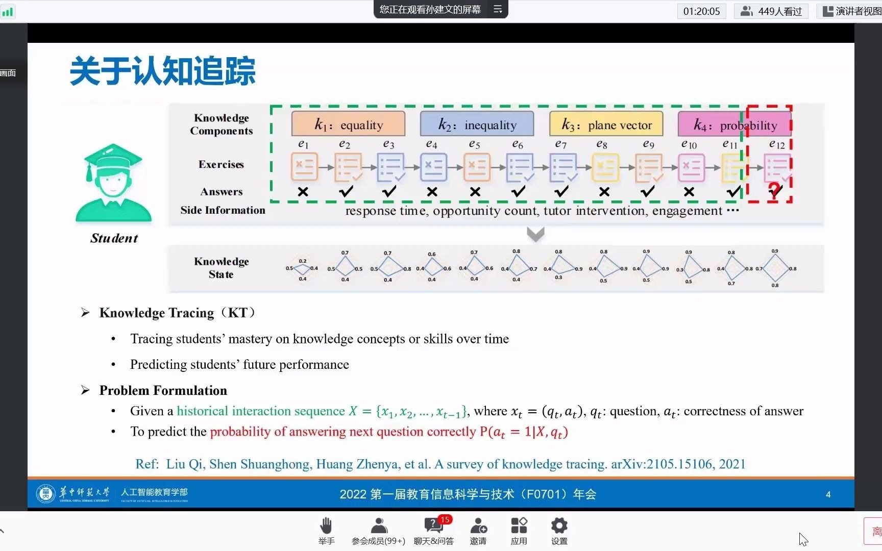 F0701年会教育认知诊断与学习状态评估分会场孙建文基于多层注意力网络的可解释认知追踪哔哩哔哩bilibili