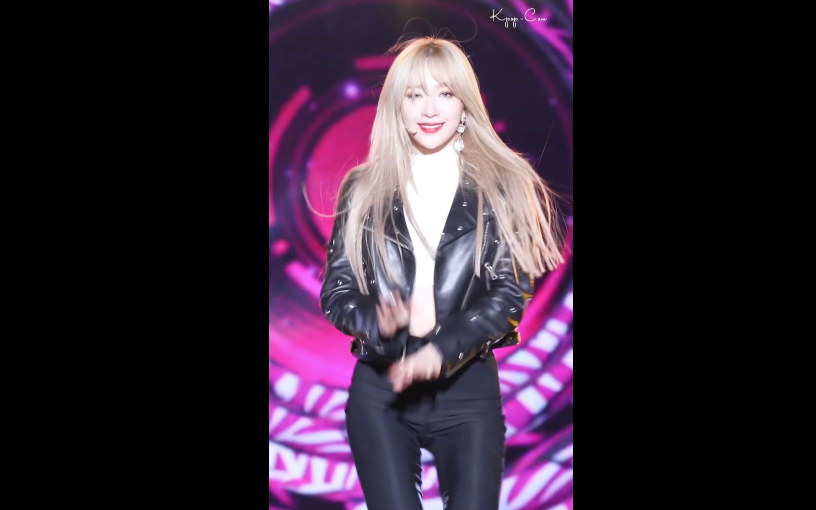 [图]180210 Hani EXID Up & Down 自制直拍 4k 皮衣 紧身裤 金发