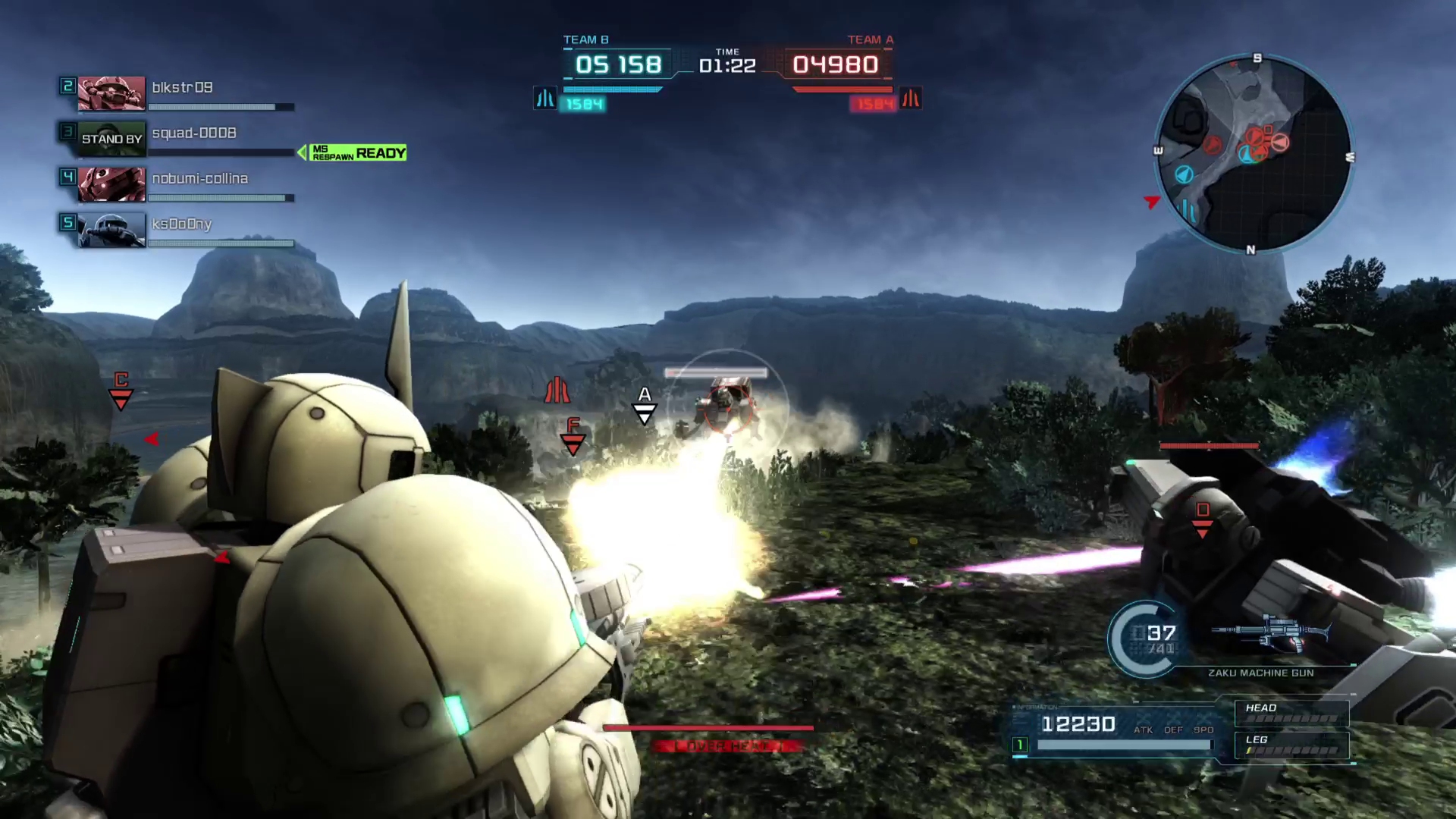 高达战斗行动2 密林的高达 扎古指挥官 11w 9机 but 输了