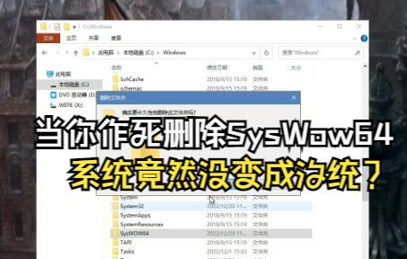 [图]【整活】当你作死删除了SysWow64会发生什么事情？系统竟然没崩溃？