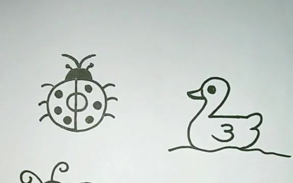 几个数字教宝宝画简单易学的小动物,宝宝经常画画可以开发他们的大脑