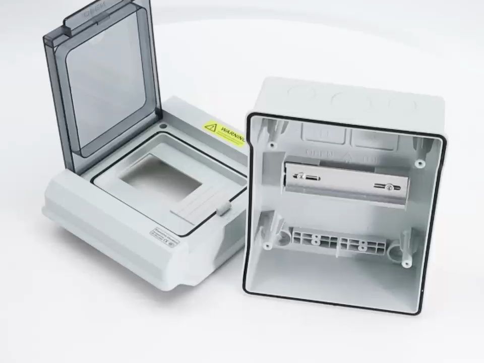 汉圣电气户外塑料防水配电箱空开盒明装小电盒高端阻燃