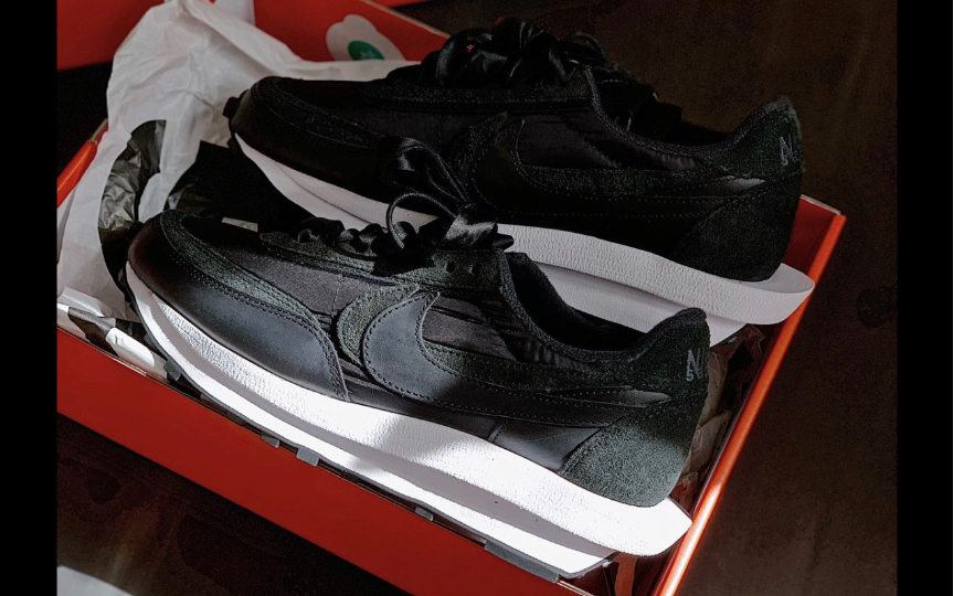 sacai x nike ldwaffle 走秀1.0 纯黑