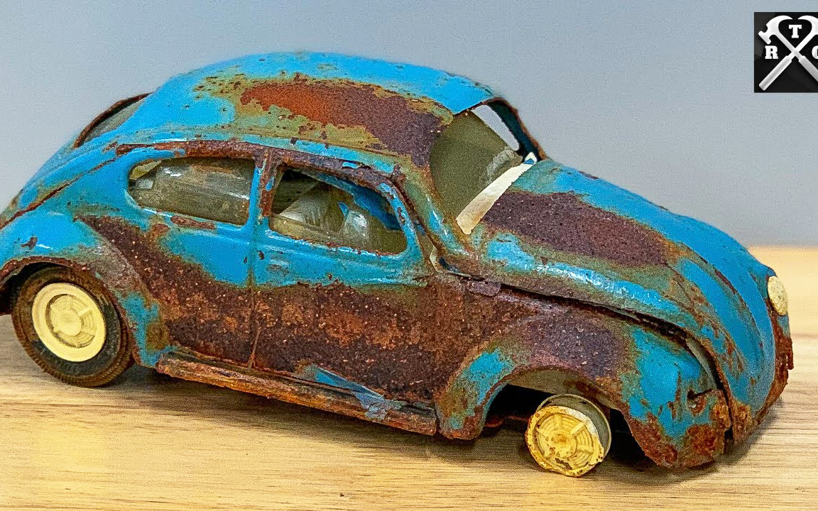 trgrestoration翻新破旧的tonka大众甲壳虫玩具小车