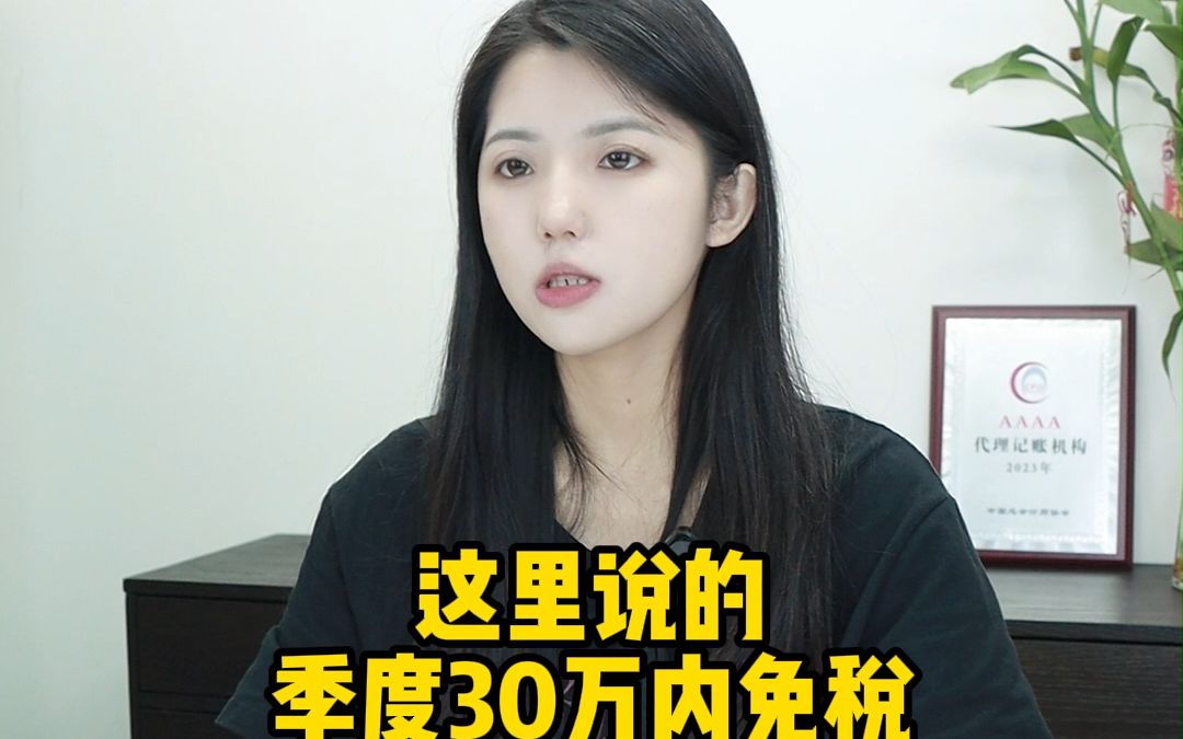 一个季度开票不超过30万可以免税?哔哩哔哩bilibili