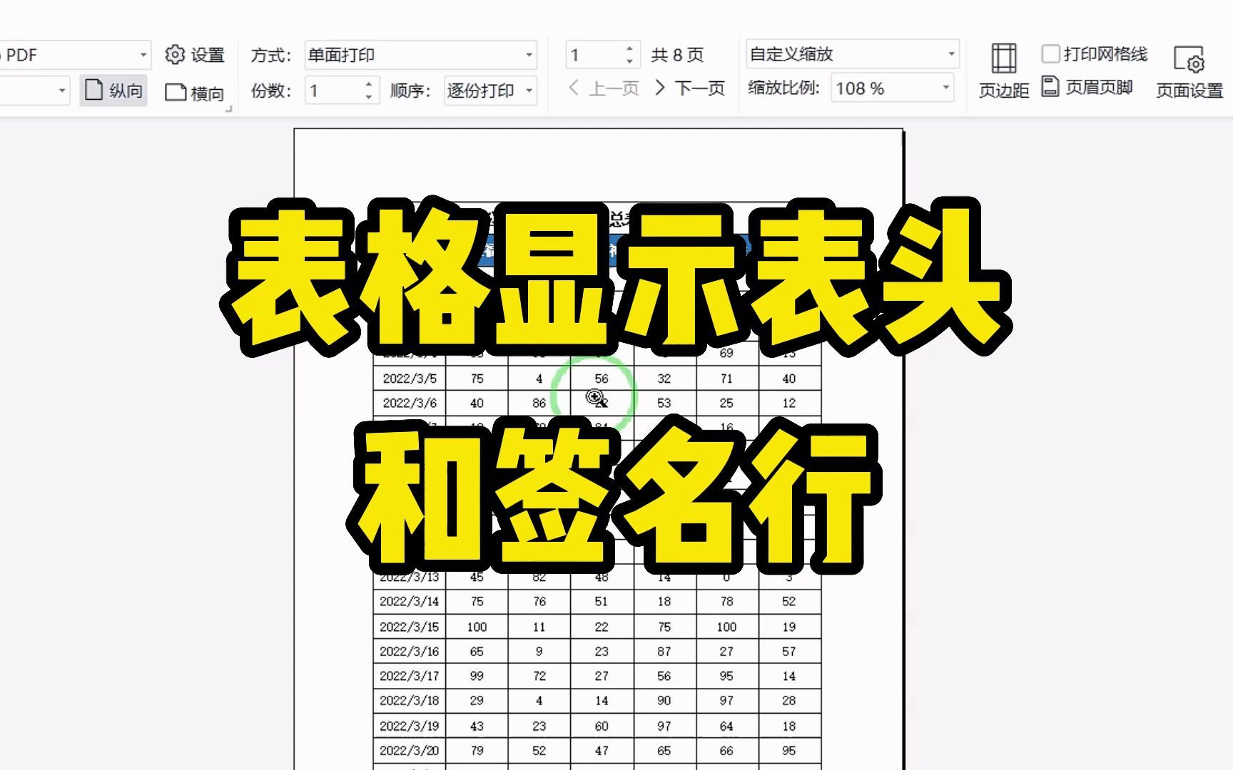 只会给每页表格设置表头?那你会在每一页表格的下方设置签名行吗哔哩哔哩bilibili