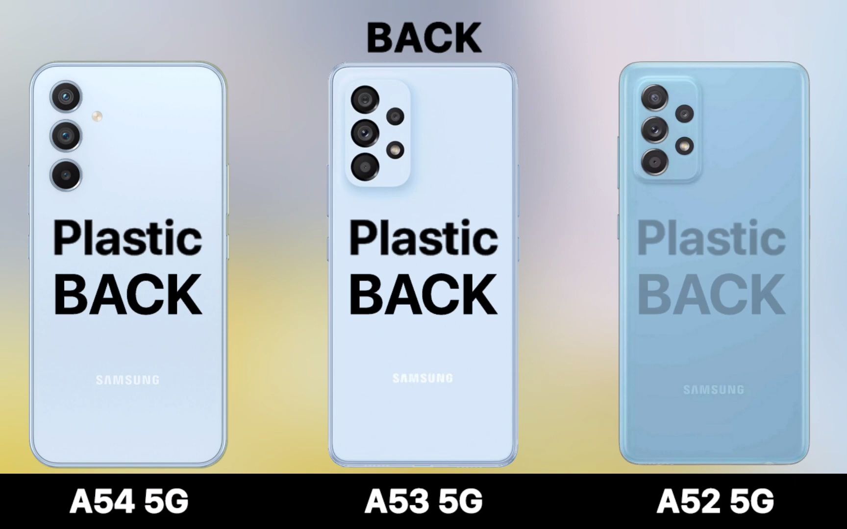 samsung galaxy a54 vs galaxy a53 vs galaxy a52更新了多少东西