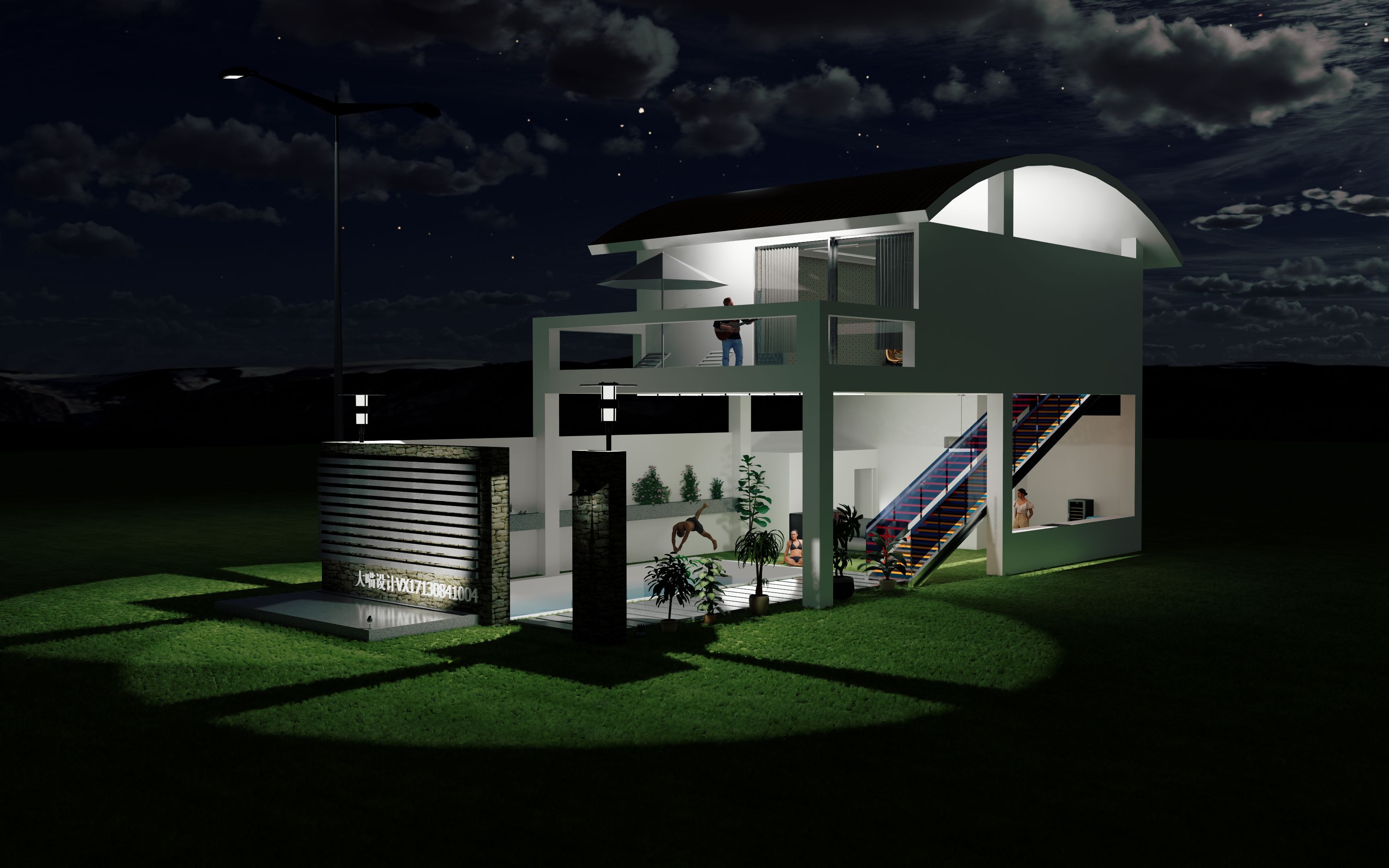 enscape,sketchup,3060渲染 .自建房别墅装修设计