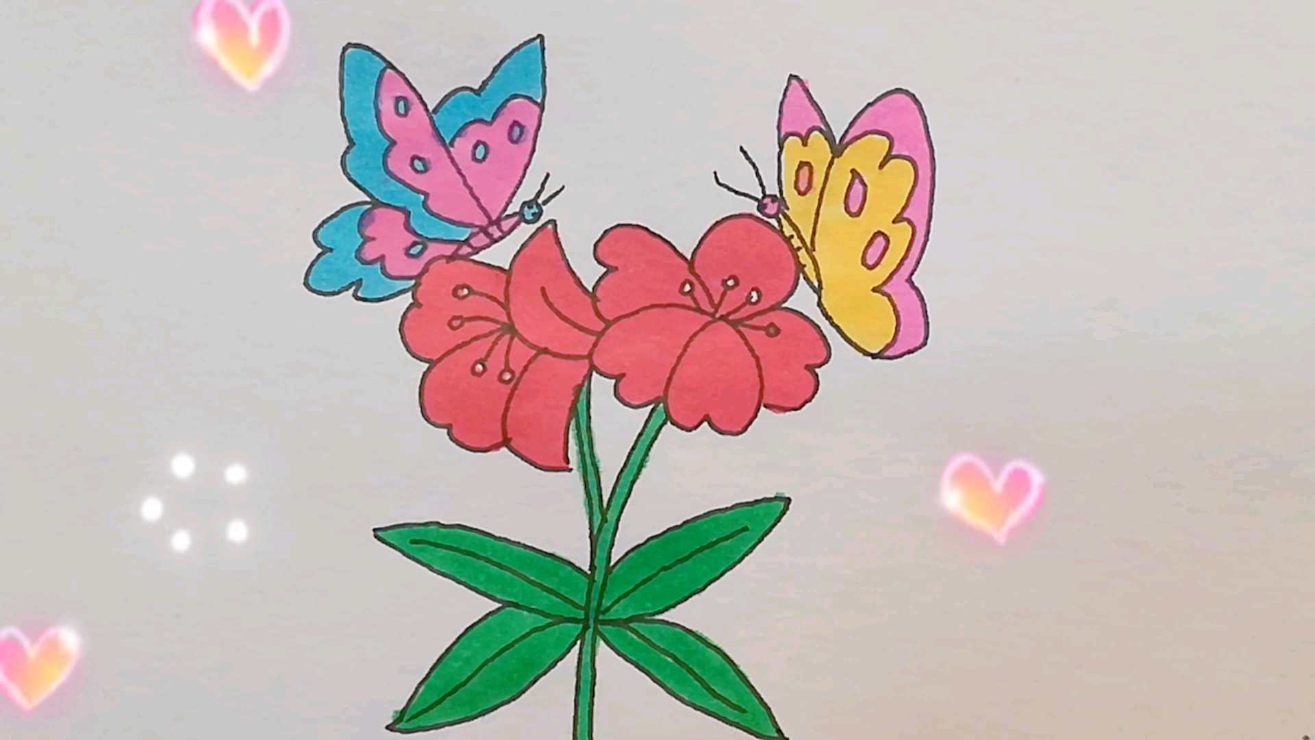 儿童画蝴蝶与花,简笔画,亲子育儿,绘画启蒙