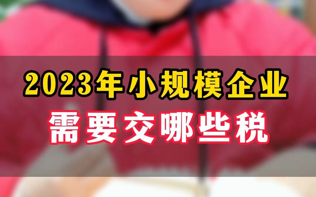 2023年小规模企业需要交哪些税哔哩哔哩bilibili