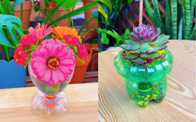饮料桶制作花盆图片