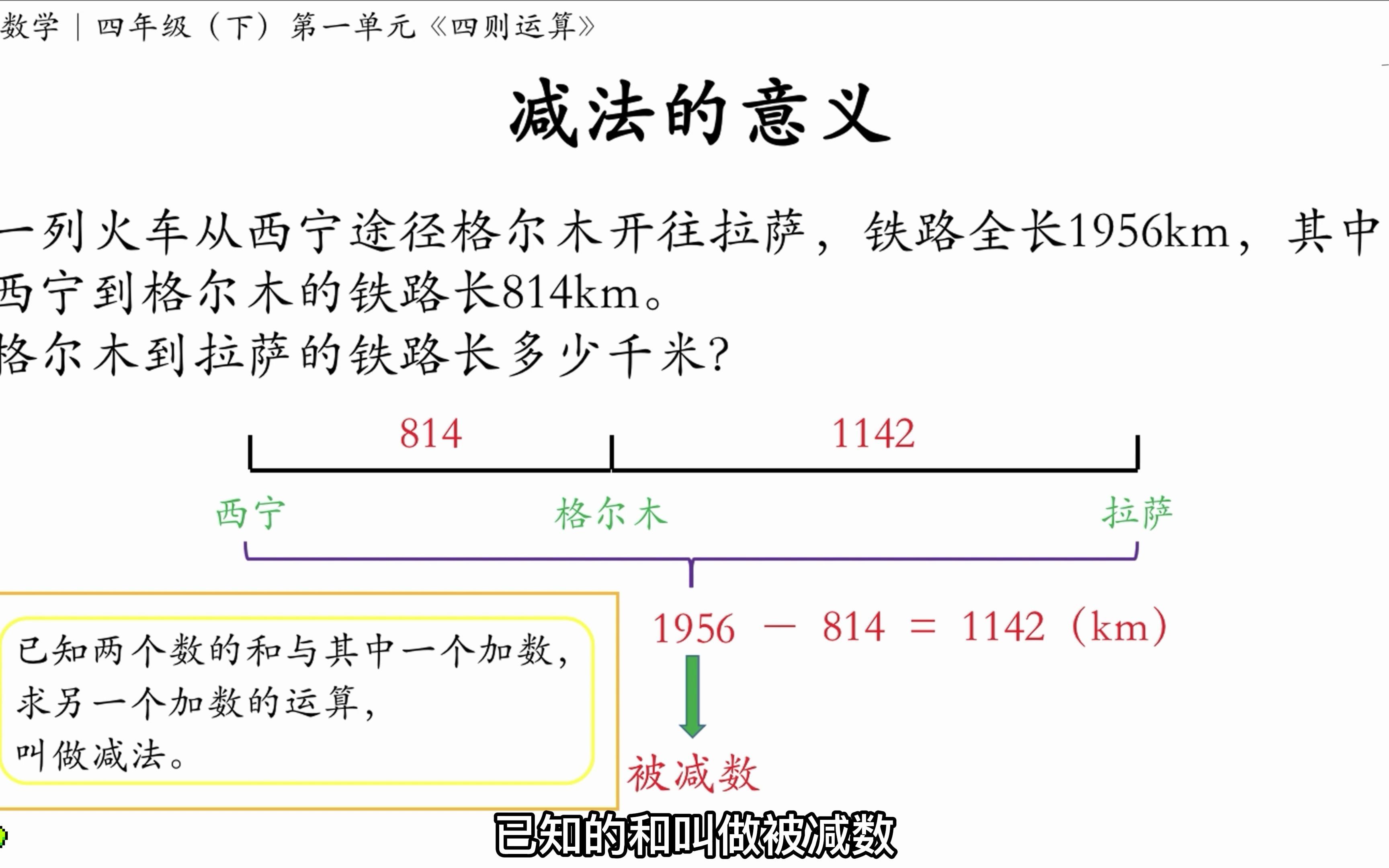 [图]减法的意义｜四年级（下）第一单元《四则运算》知识点讲解②