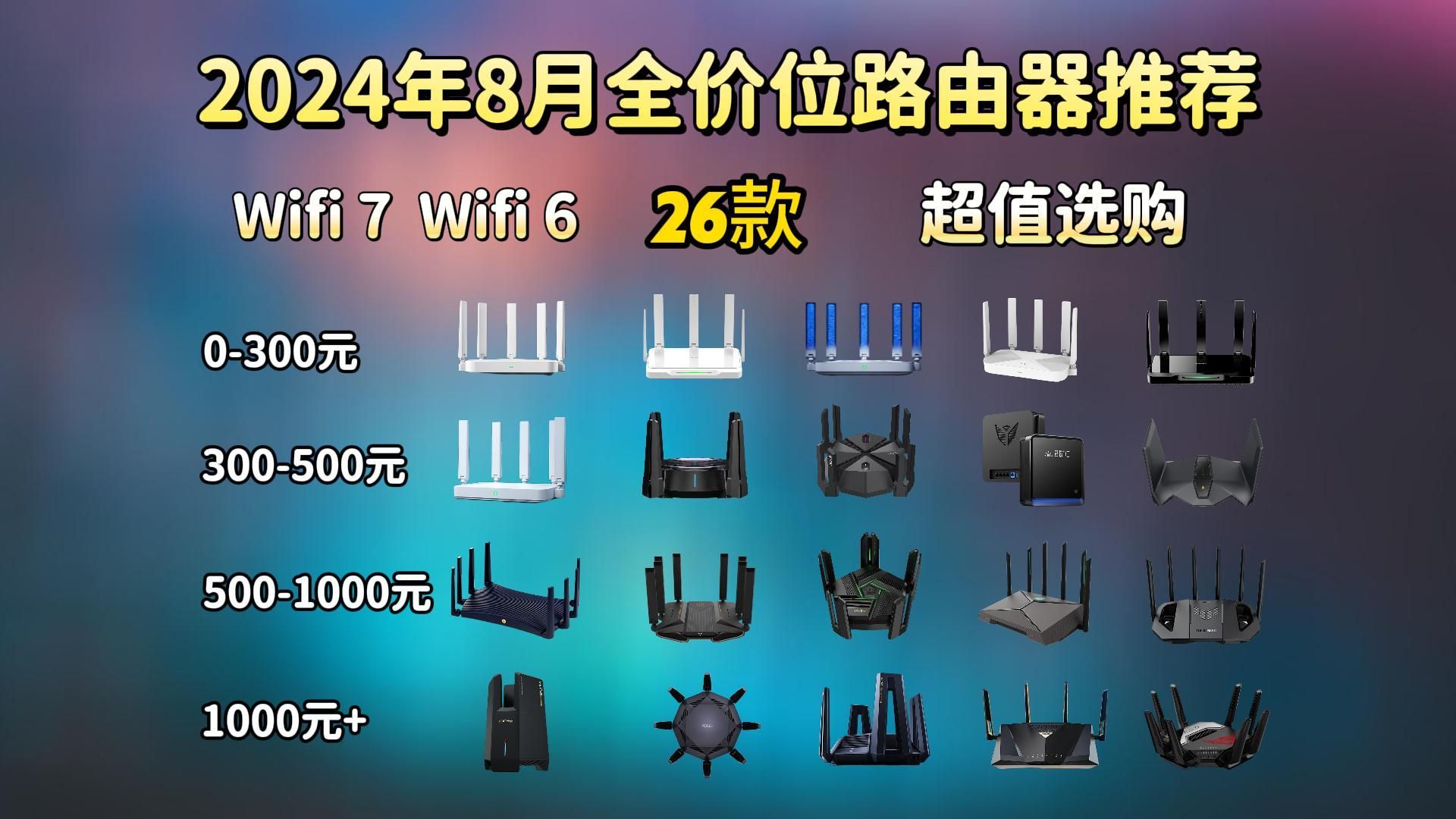 【覆盖大?穿墙?】2024年8月路由器推荐/超高性价比/小白必看/避坑选择 [WiFi7、WiFi6、WiFi5、千兆、Mesh组网 网络宽带 网速快 全屋穿墙哔哩哔哩...