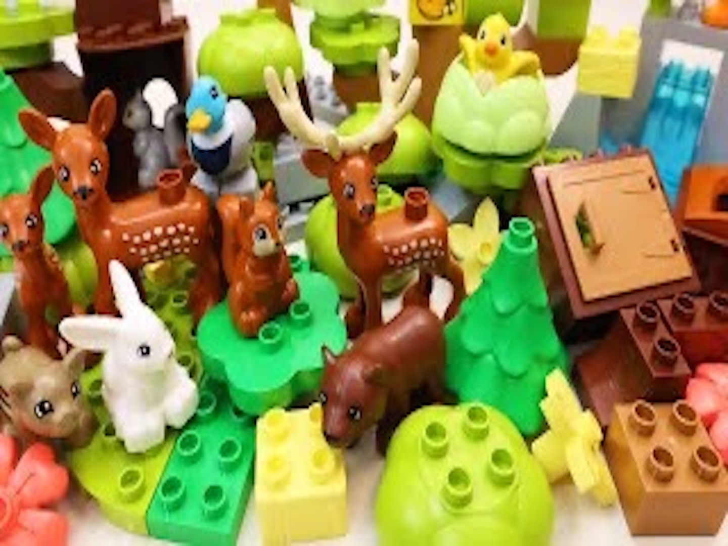 野生动物积木 85 件开箱视频 大颗粒积木拼装课程 儿童益智玩具