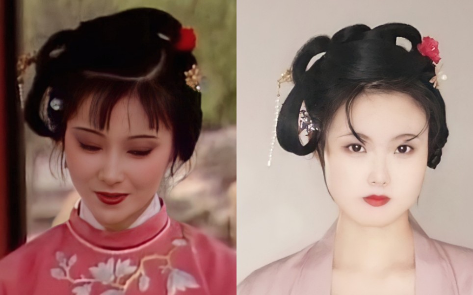 汉服古风发型教程61红楼梦系列61十二仿87红楼梦邢岫烟发型