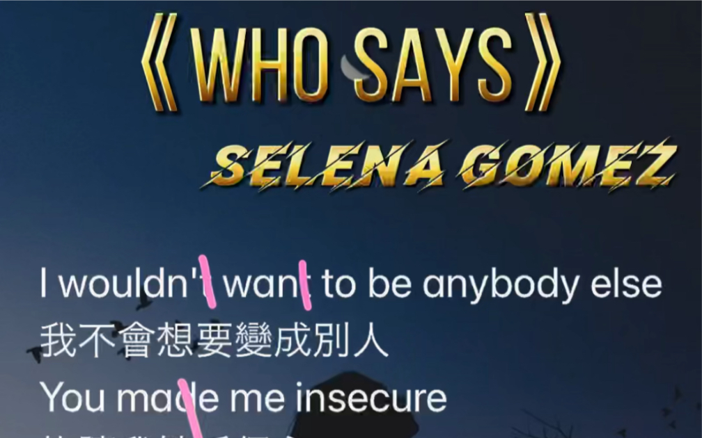 [图]Selena Gomez《who says》慢速教唱