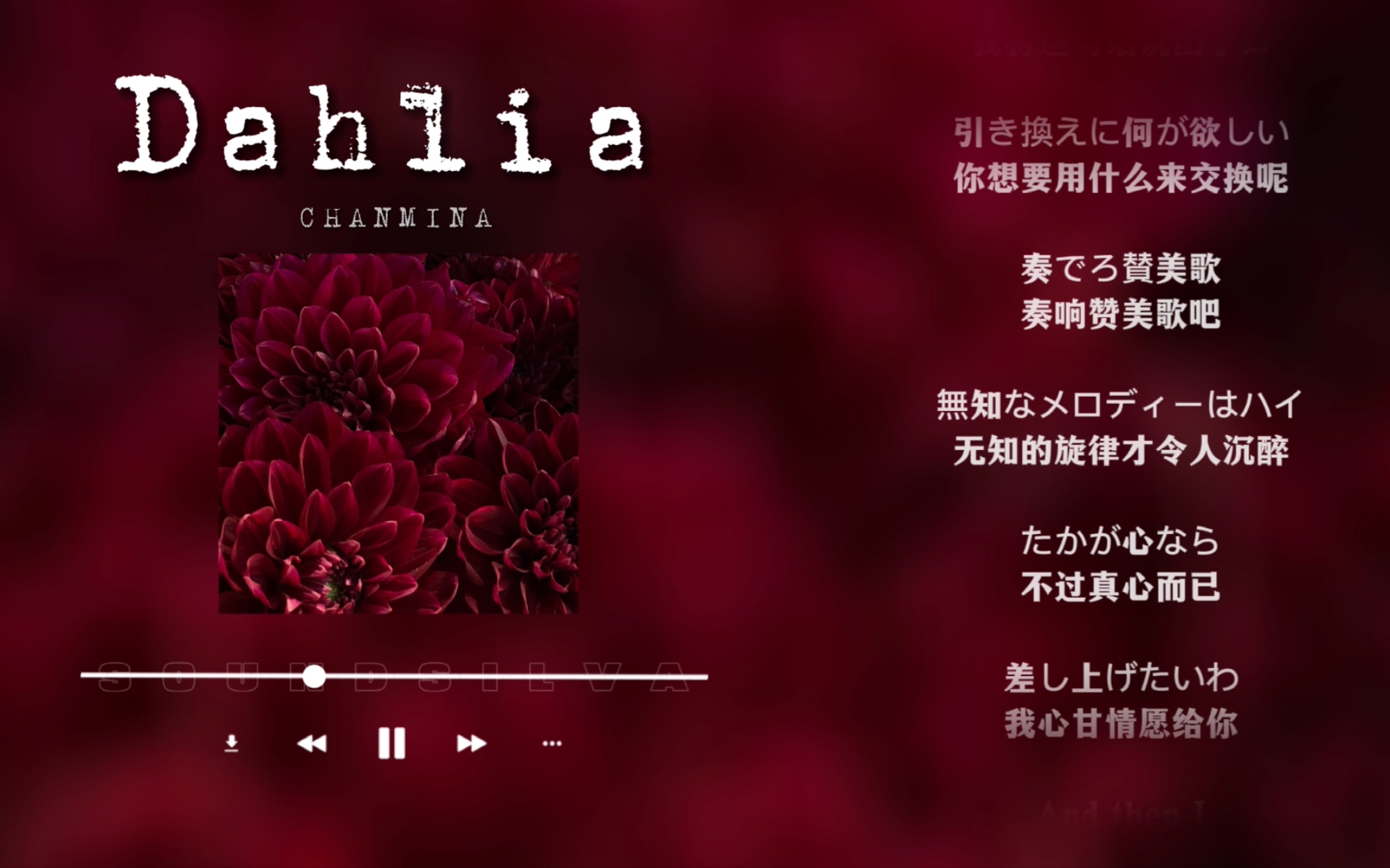 [图]日推歌单｜暗黑｜与大丽花一同入眠吧｜CHANMINA《Dahlia》