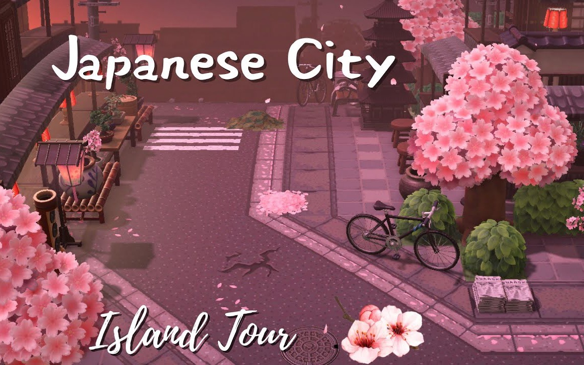 [图]【动森】日落的温度 樱花盛放的浪漫日式城市 小岛游览 | ROMANTIC CHERRY BLOSSOM JAPANESE CITY ISLAND TOUR