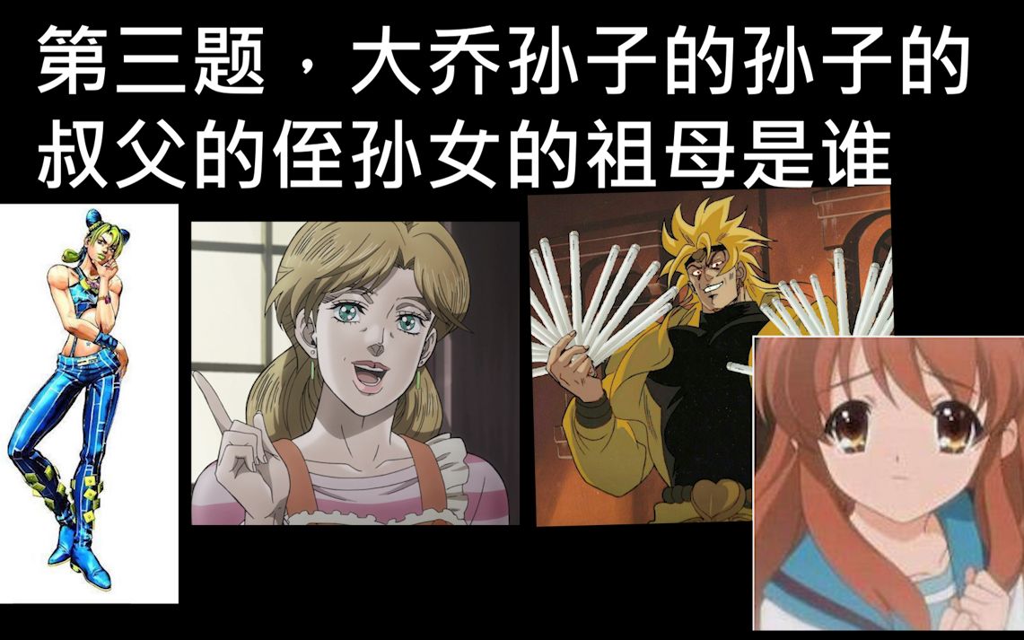 jo厨互动硬核考试考核你对乔家人之间辈分关系的认识新老jo厨皆可入