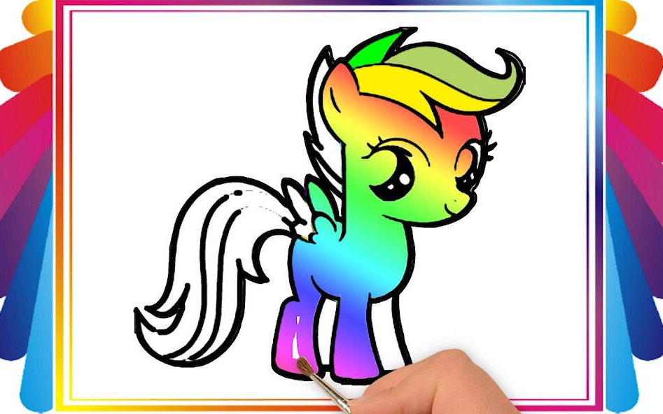 彩虹色的小马 可爱的小马 亲子教育 动画 卡通 色彩 儿童 童年 画画