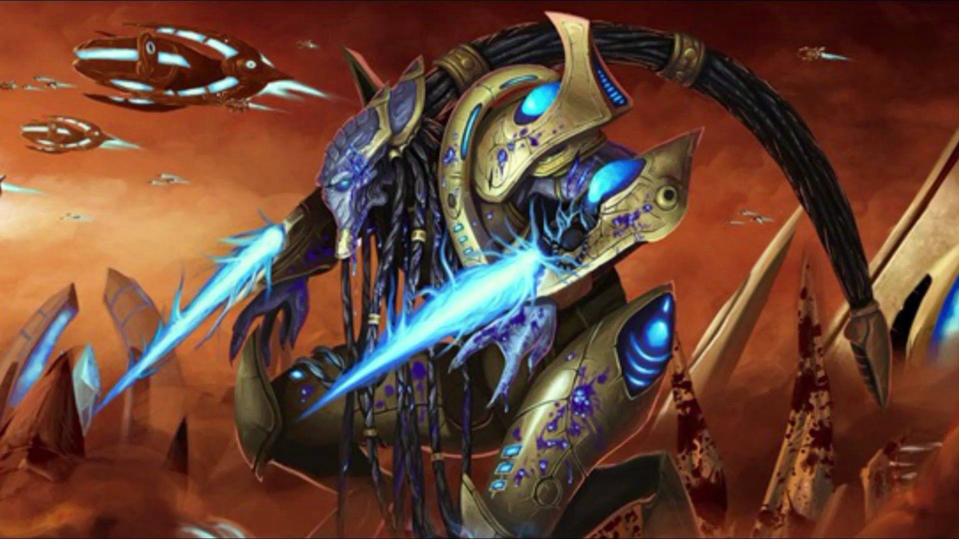 星际争霸之50龙骑vs50守护者飞天蜘蛛