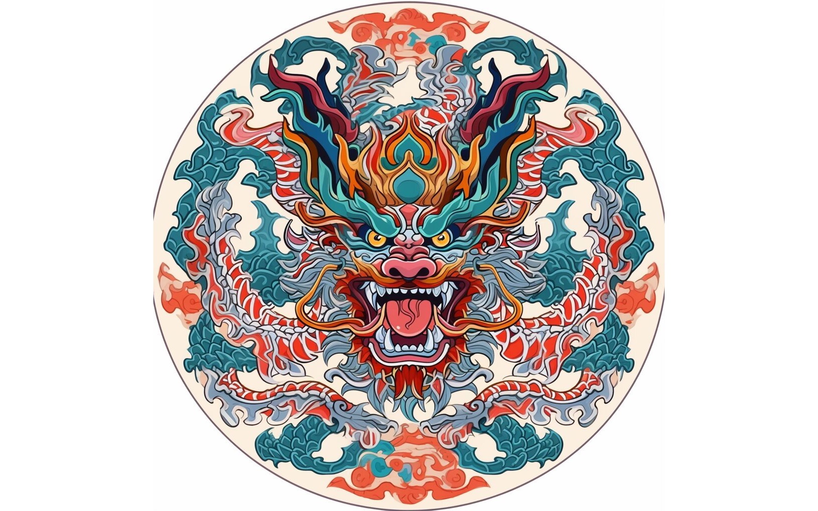 龙纹样 祝大家龙年吉祥!