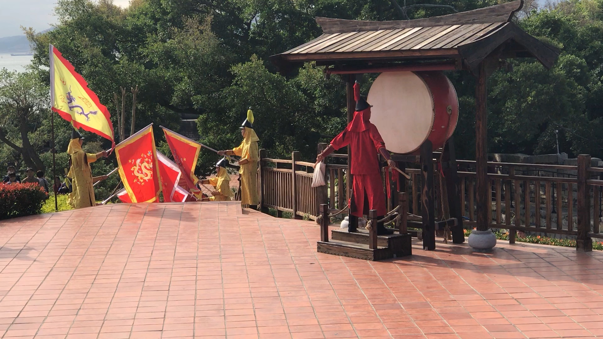 胡里山炮台清兵表演