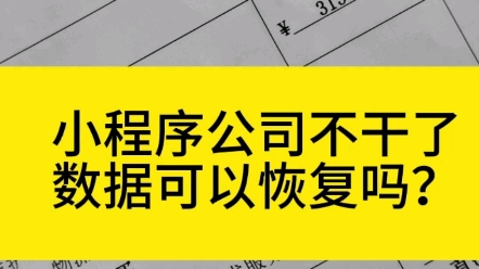 小程序开发公司不干了,小程序数据可以恢复吗?哔哩哔哩bilibili