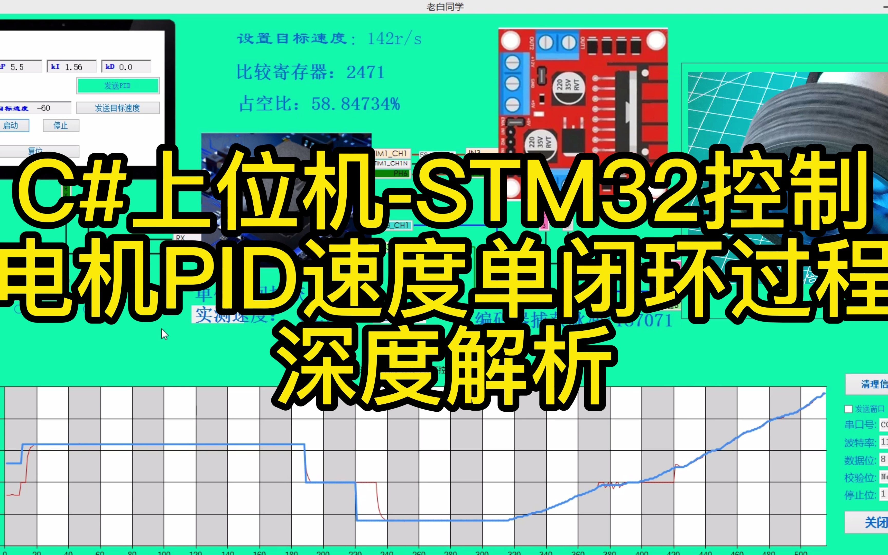 [图]PID上位机仿真-C#串口上位机通讯STM32直流电机PID速度单闭环调参、运行过程深度解析（位置式PID）