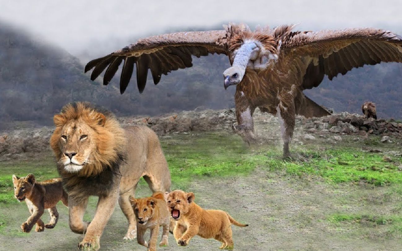 没想到老鹰用这种方法轻松猎狮-老鹰大战豹和狮子王!